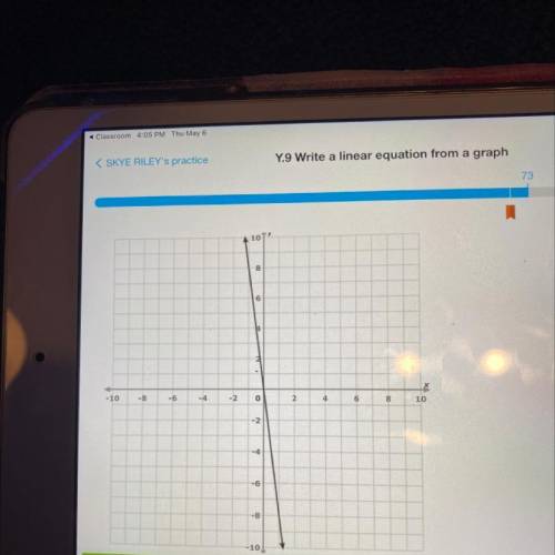 What’s the equation y= what ? pls help me!