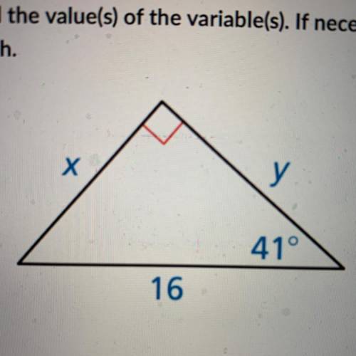 Find the value(s) of the variable(s). If necessary, round decimal answers to the nearest tenth. (Pl
