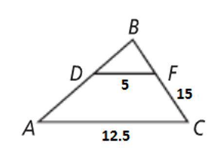 The triangles are similar. Solve for BF. Round to the nearest tenth if necessary.