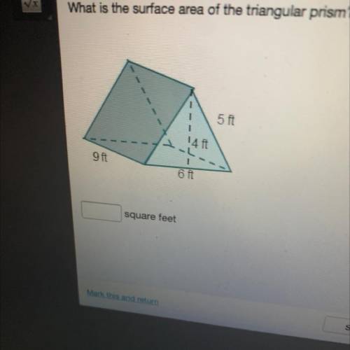 What is the surface are of the triangular prism?