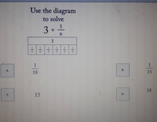 Use the diagram to solve 3 ÷ 1/6​