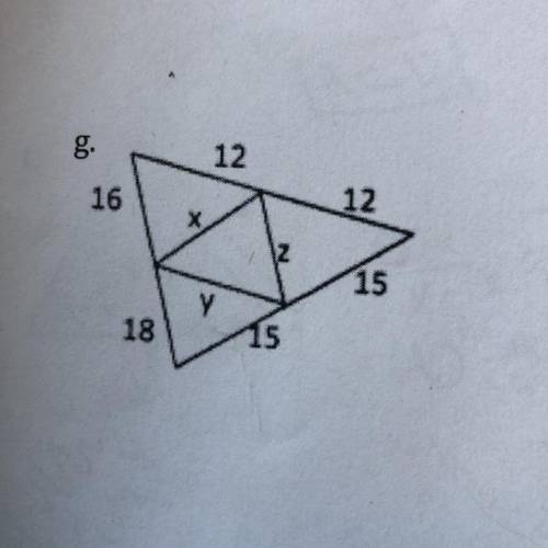 Find X Y and Z as shown in this picture.
