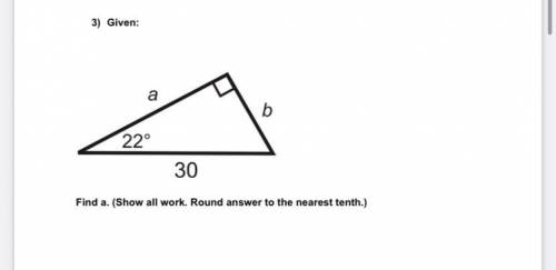 Find A. Round to the nearest tenth.