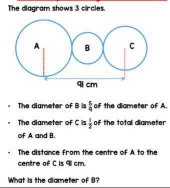 Important answer

What is the diameter of B?
With explanation. No links. Idiots will get repo