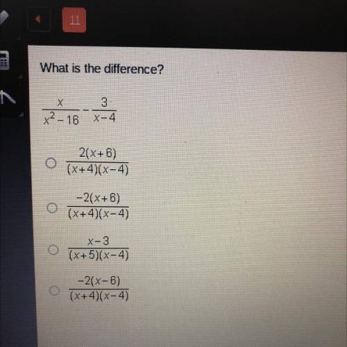 What is the difference?
X/x^2-16 - 3/x-4