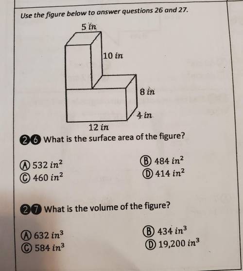 What is the surface area and volume of figure?