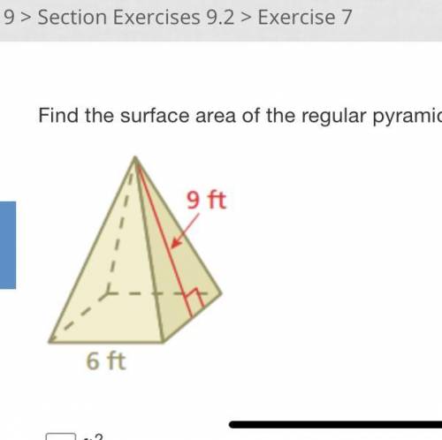 Find the surface are of the regular pyramid