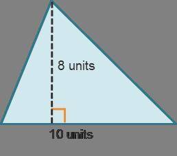 Find the area of the triangle.
The area of the triangle is 
square units.