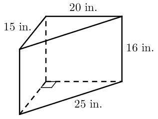 The surface area of the right prism shown is _________________square inches.