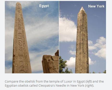 Both structures were carved in Egypt from the same type of rock more 1,000 years ago. However, the