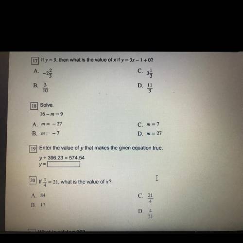 Can y’all help me on question 18?!