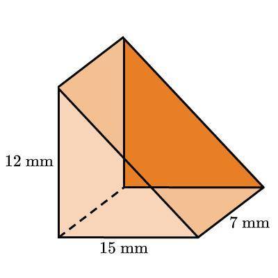 1. What is the volume of the triangular prism?

A. 34 mm³B. 187 mm³C. 630 mm³D. 1,260 mm³