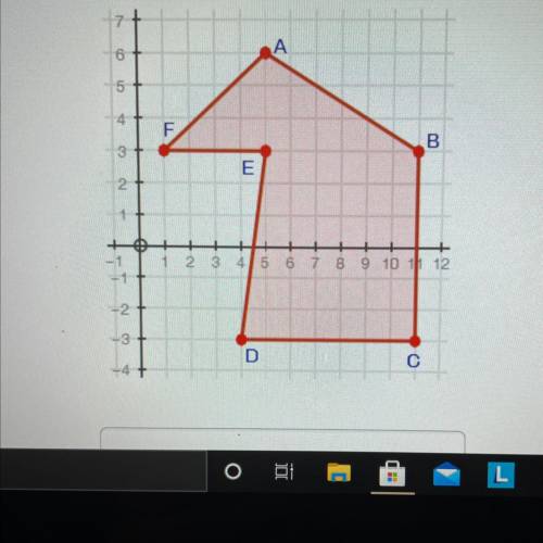 Find the area of the following shape. You must show all work to receive credit. (10
points)