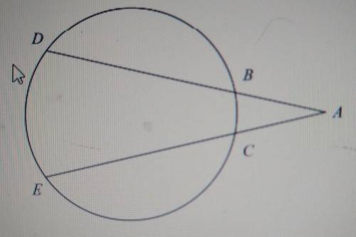 MDE = 128 and mBC = 63. Find mZA. (The figure is not drawn to scale.)​