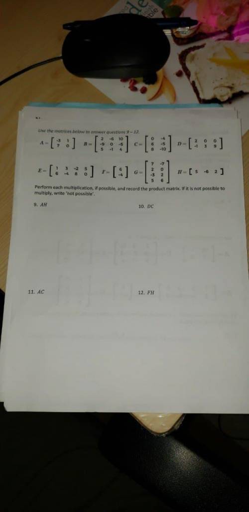 WS 12-4 Multiplying matrices