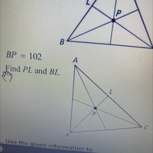 Point P is the centroid of triangle ABC. Use the given information to find the indicated measures.
