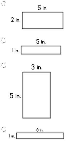 Which shape has a perimeter of 18 inches?(1 point)