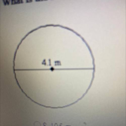 What is the area of the circle in terms of pi?

A. 8.405 pi m2
B. 16.81 pi m2
C. 11.2 pi m2
D. 4.2