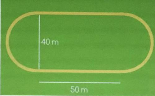 What is the perimeter of the track , in meters ?

Use 3.14 and round to the nearest hundredth of a