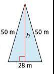 What is the area of the isosceles triangle shown?
