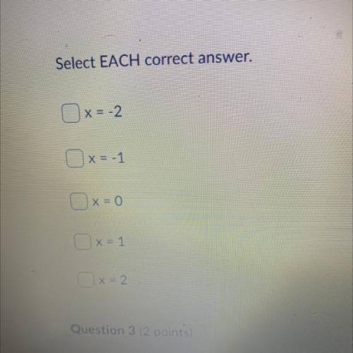 What x-values are a solution to the system? Select each correct answer