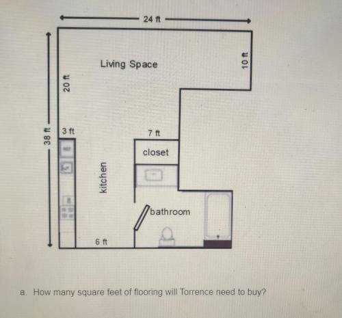 6. Torrence wants to remodel his studio apartment. The first thing he is going to do is replace the