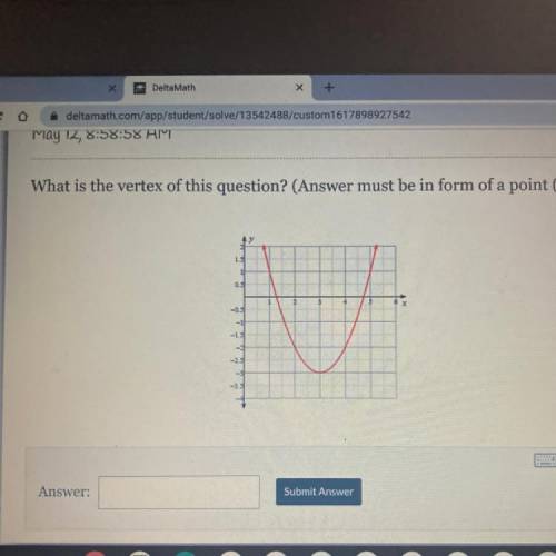 What is the vertex of this question? (Answer must be in form of a point (x,y)