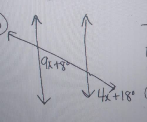 Need help with type of angle and equation and x and the angoe measurements ​