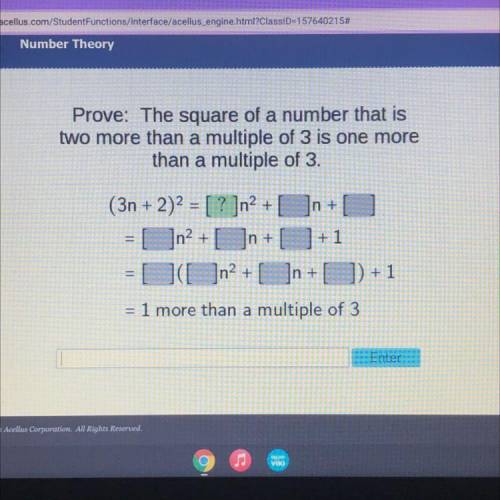 Prove: The square of a number that is

two more than a multiple of 3 is one more
than a multiple o