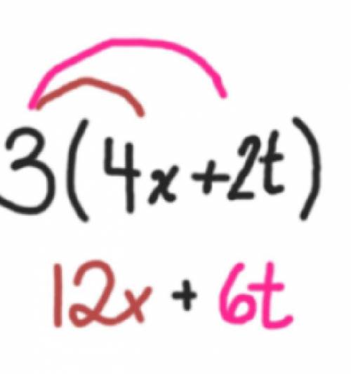Use the distribute property to determine which expression is equivalent to 3(4x+2t).