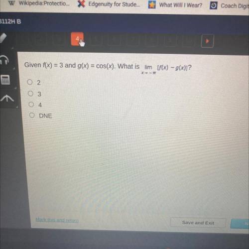 Please helpppp given FX equals 3 and gx equals Cos x