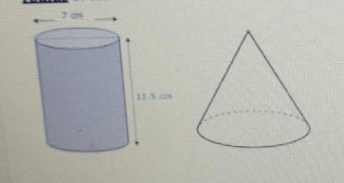 Both solids below have the SAME volume and the SAME height. Find the radius of the conse rounded to