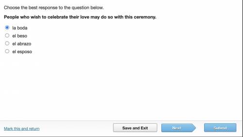 Choose the best response to the question below.

People who wish to celebrate their love may do so