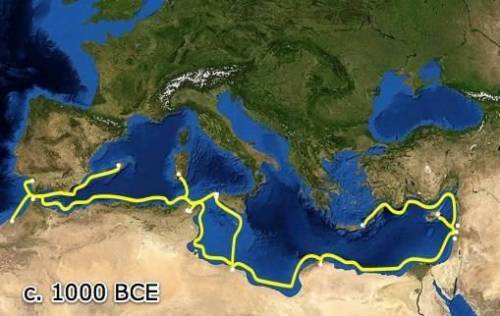 This map would be most likely showing the trade routes of the?

A. mongols
B. Phoenicians
C. Roman