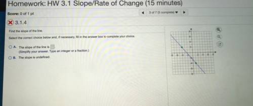 Find the slope or state why it’s undefined