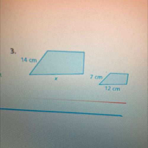 The figures are similar. Find x.
