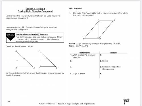 Math nation section 7 topic 3 right triangles pls help !!