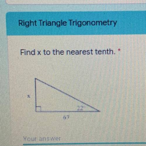 Find x to the nearest tenth.