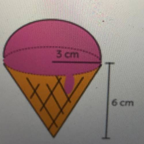 On

You buy the ice cream cone pictured
to the right. Given the ice cream and
the cone both have a