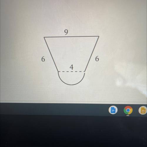 Find the Perimeter of the figure below, composed of an isoceles trapezoid and one

semicircle. Rou