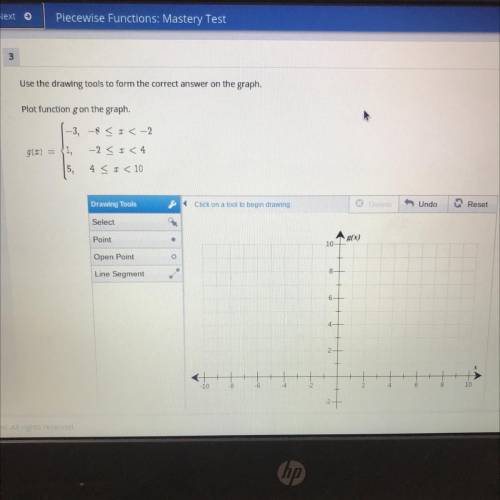 Use the drawing tools to form the correct answer on the graph.

Plot function gon the graph.
-8 &l