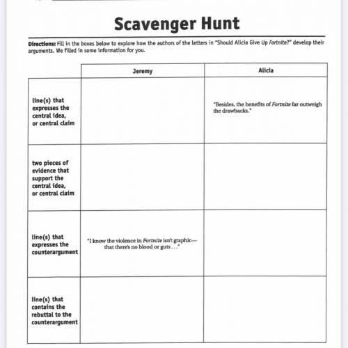 Help please with this scavenger hunt