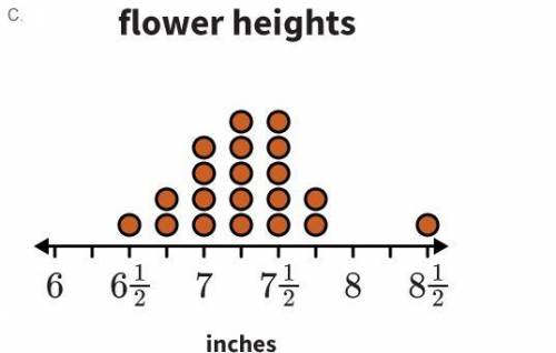Janette measures the heights in inches of some of the flowers in her garden to see which ones are g