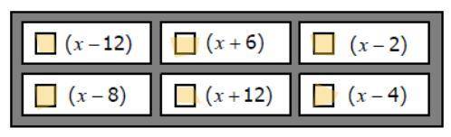if the area of a rectangle can be represented by the expression x^2+10x-24, which two binomials cou