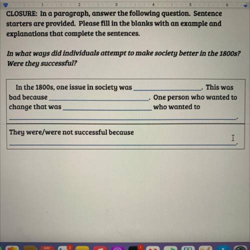 In what ways did individuals attempt to make society better in the 1800s?
Were they successful?