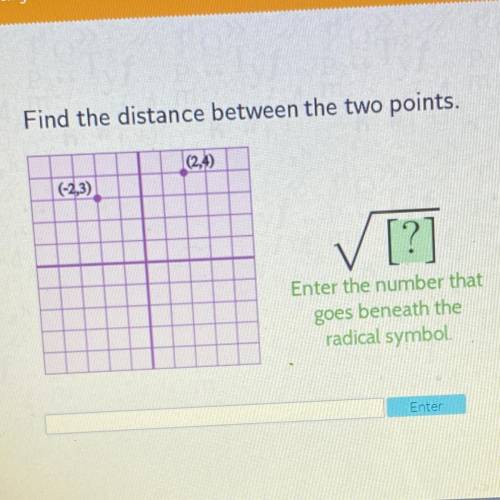 Find the distance between the two points (-2,3) (2,4)