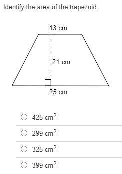 Identify the area of the trapezoid.