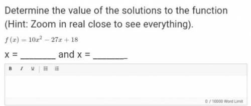 1.) Find the vertex for the function

 f(x)=2x2−4x−2
X=_______ Y=______
2.) Determine the value of