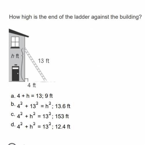How high is the end of the ladder against the building?