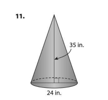 Find the lateral and total for the cone below. leave the answer in terms of pie.